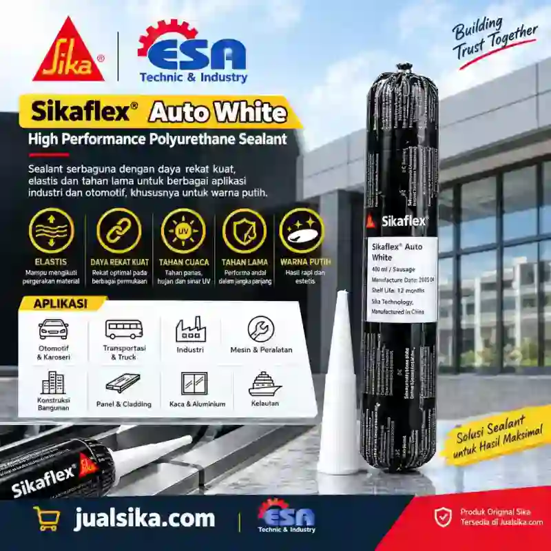 Sikaflex® Auto White Sausage 400 ml – Sealant Polyurethane Otomotif Sikaflex® Auto White Sausage 400 ml – Sealant Polyurethane Otomotif