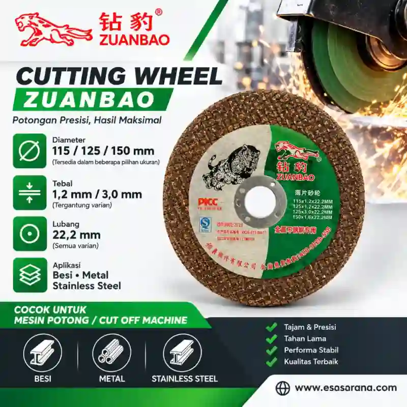 ZUANBAO Cutting Wheel 115/125/150 mm Batu Potong Besi Metal Stainless Steel ZUANBAO Cutting Wheel 115/125/150 mm Batu Potong Besi Metal Stainless Steel
