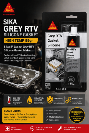 Sika Sikasil Gasket Grey RTV 95g | Silicone Gasket Otomotif
