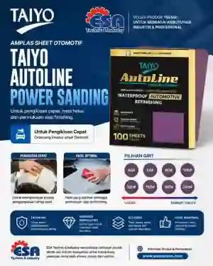 Amplas Sheet Otomotif TAIYO AutoLine Power Sanding &ndash; Waterproof | 100 Lembar