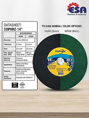 Batu Gerinda Potong 14 Inch DOPARD Cutting Wheel Stainless Steel 350 × 2,8 × 25,4 mm