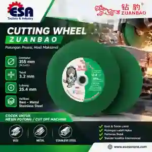 Zuanbao Cutting Wheel 14 Inch 355x3.2x25.4 mm Batu Gerinda Potong Besi Metal Stainless Steel